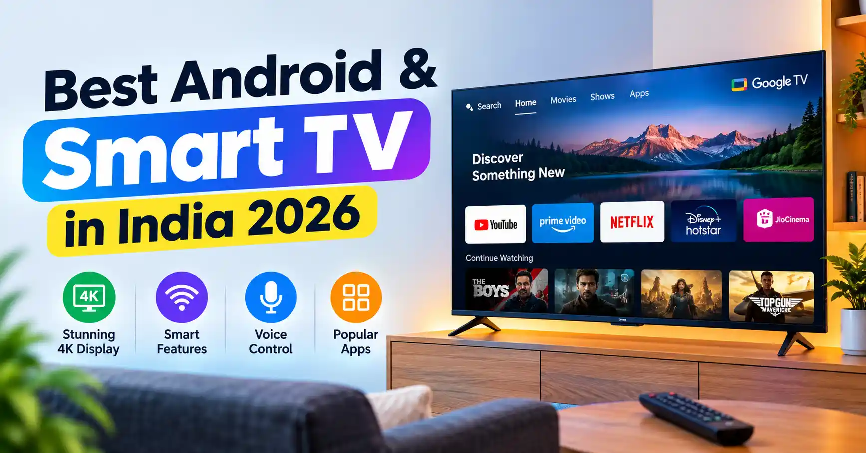 Best Android TV in India 2026 featuring smart TV models and buying guide