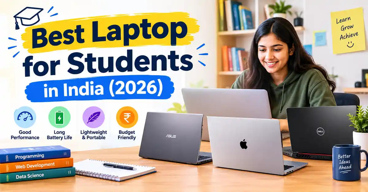 Best laptop for students in India 2026 featuring laptops for study, performance, portability, and budget-friendly options.