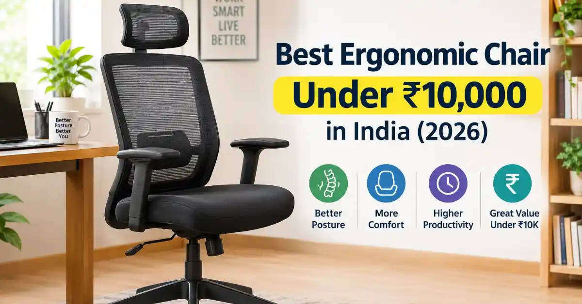 Black mesh ergonomic office chair in a modern home workspace.